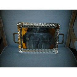 silver tray footed, decorated and carved! #1956894