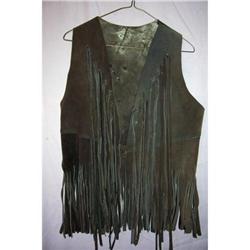 Original Vintage Western  Fringed Vest #1956903