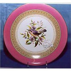 Deep rose hand painted bird- decorator plate #1956947