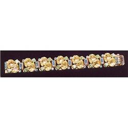 Blue & pale yellow Rhinestone bracelet #1956968