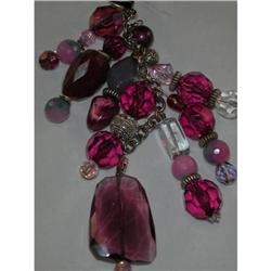 Edna: purple/amathyst crystal necklace/purse #1956974