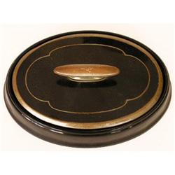 Black & Gold Oval Make-Up Compact #1957012