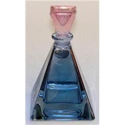 Blue & Pink Glass PYRAMID Perfume Bottle #1957106