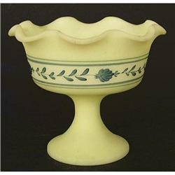 Fenton Hand Painted Custard Glass Compot #1957107