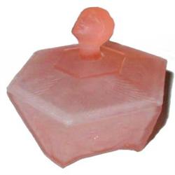 Vamp Pink Satin Glass Art Deco Powder Jar #1957157