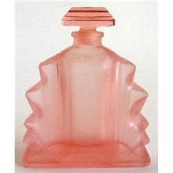 Pink Satin Art Deco Stepped Perfume Bottle #1957168