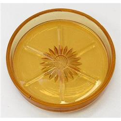 Yellow Depression Glass DAISY Coaster Set #1957216