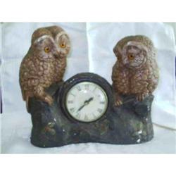 Electric Owl Chalk Ware Clock #1957261