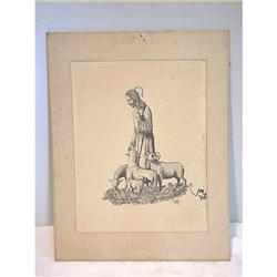 Joni PTL Sketch Good Shepherd and His Sheep #1957262