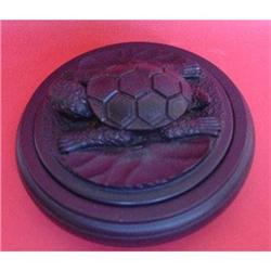 Mexican Black Basalt Box with Turtle Motif #1957391