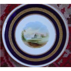 Coalport Hand Painted Cobalt Gold Cabinet Plate#1957394