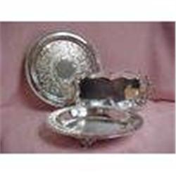 Silver Serving Trays, Set of 3 #1957471