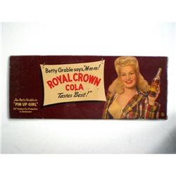 old 1944 BETTY GRABLE Royal Crown soda Sign #1957527