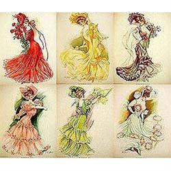 6 old vintage VICTORIAN LITHO PRINTS * ny show #1957528