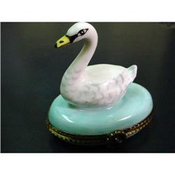 Authentic Swan  Limoges box signed by artist #1957589