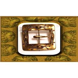 Fancy SIGNED ARTS and Crafts SASH BUCKLE #1957600