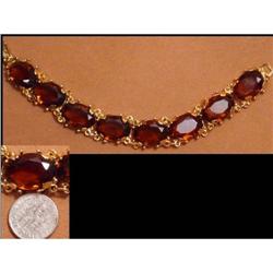 STUNNING AMBER Color GLASS JEWEL Bracelet WOW #1957605