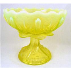 Rare FENTON Cactus TOPAZ Vaseline COMPOTE #1957702