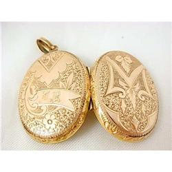 ANTIQUE Victorian GOLD Sweetheart PHOTO Locket #1957708