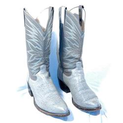 Gray/ Blue Dan Post   Cowboy Boots 10 D #1957712