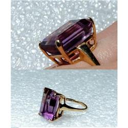 Large 14k Gold Ring with 6.1 carat Amethyst  #1957715