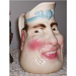Sarreguemines French Majolica Figural Face Jug #1966760