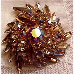 40's RHINESTONE BROOCH - Iridescent  Swirl #1966839