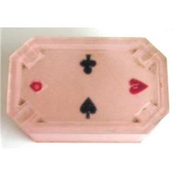 Pink Satin Glass DERMAY Bridge Set Dresser Jar #1967014