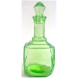 Hocking Grn Depression Glass Art Deco Decanter #1967023