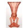 Image 1 : Czech Pink Depression Glass Deco Rocket Vase #1967060