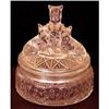 Image 1 : MY PET Pink  Depression Glass Powder Jar #1967183
