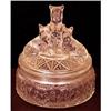 Image 1 : MY PET Pink  Depression Glass Powder Jar #1967183