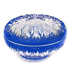 French  Blue Cut  to Clear Glass Dresser Jar #1967196