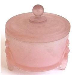 Pink FLAPPERS Satin Glass Dresser Jar  #1967202