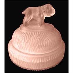 SPIKE Bulldog Pink Frosted Glass Powder Jar #1967219