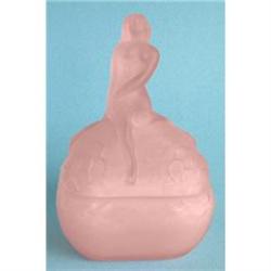 CAMELLIA Pink Satin Glass Powder Jar #1967228