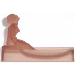 Art Deco Pink Satin Glass Figural Soap Dish #1967233