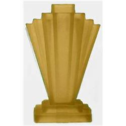 Bagley GRANTHAM Topaz Art Deco Satin Glass Vase#1967234