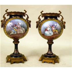 Pair of Porcelain, Gilt Garnitures, Pajot #1967252