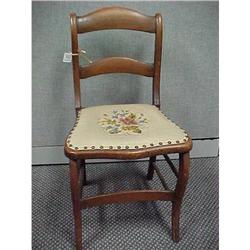 Wooden Chair with Embroidered Seat #1967267