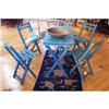 Image 1 : Reproduction Blue Wood Bistro Table Chairs Set #1967340