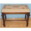 Image 1 : CARVED WALNUT BENCH WITH NEEDLEPOINT SEAT #1967387