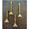 Image 1 : FOUR 19TH C. ENGLISH BRASS  4 1/4"CANDLESTICKS #1967396