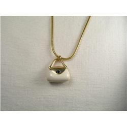 Unique Estate 14K YG Enamel Purse Bag Charm #1967561