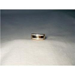 14K YG Double Row Diamond Unisex Wedding Band #1967562