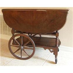 Decorative Antique Walnut Tea Cart Trolley #1967617