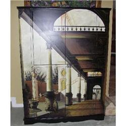 Italian Villa Mural Entertainment Center w/DVD #1967621