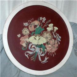 Floral Oil Painting in Round Frame #1967694