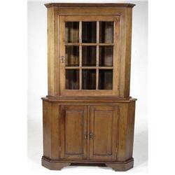 ANTIQUE MISSION CORNER CUPBOARD CHINA CABINET #1967706