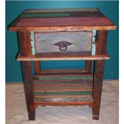 ANTIQUE RUSTIC PRIMITIVE NIGHTSTAND TABLE #1967711